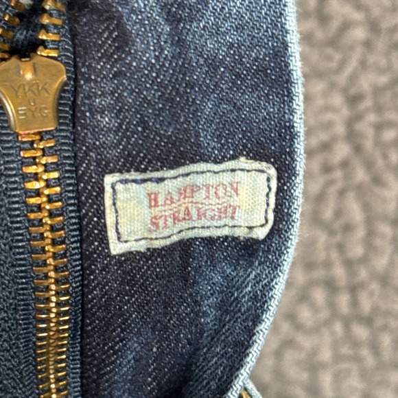 Polo Ralph Lauren Hampton Straight Mens Jeans Dark Wash Denim 34x30 Selvedge Red - Picture 8 of 14